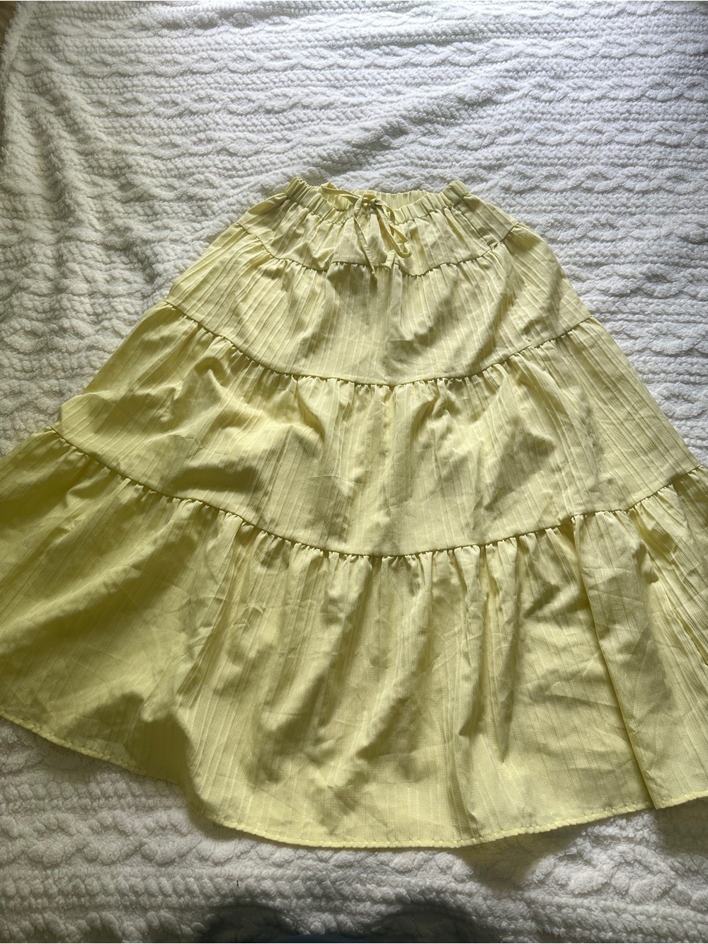 Tiered Lemon Yellow Maxi Skirt